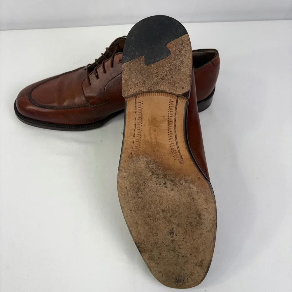 Cole Haan Men's Brown Leather Split Toe Lace Up Derby Dress Shoes Size 13